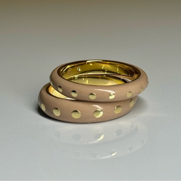 Gorjana New Asher Ring Set Stone Color Enamel and‎ 18K Gold Plated Brass - Picture 3 of 4